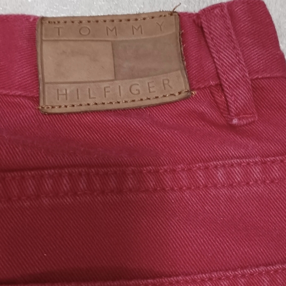 Vintage Tommy Hilfiger Jeans Women's Carpenter Red 100% Cotton Size 6 - Picture 5 of 8
